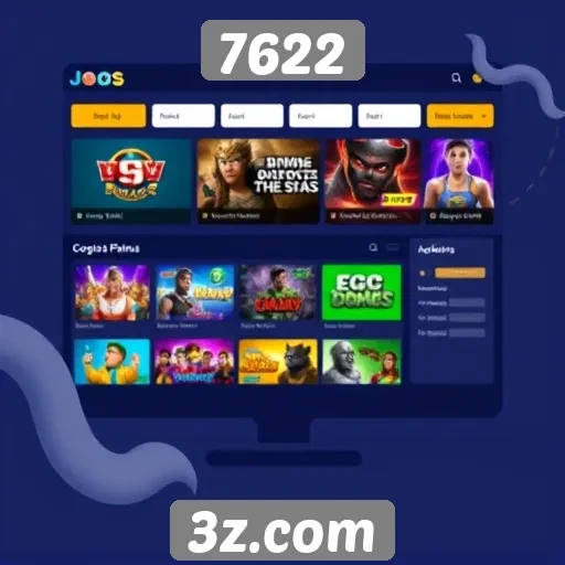 Análise da interface do site de jogos 7622